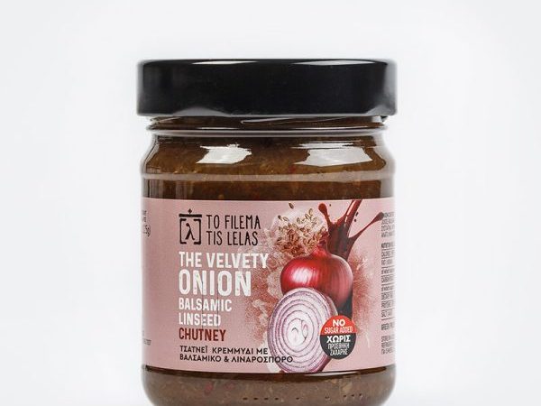 Chutney Κρεμμύδι με Βαλσάμικο & Λιναρόσπορο 225g-‘’to filema tis lelas’’
