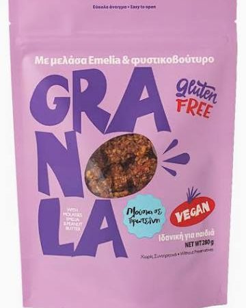 Granola χωρίς ζάχαρη, με μελάσα και φυστικοβούτυρο 280g- ‘’Emelia’’