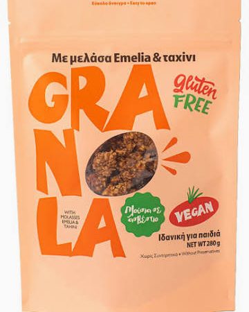Granola χωρίς ζάχαρη, με μελασα και ταχίνι 280g- ‘’Emelia’’