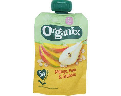 Πουρές Μάνγκο & Αχλάδι με Granola Βρώμης Bio 100g- ‘’Organix’’